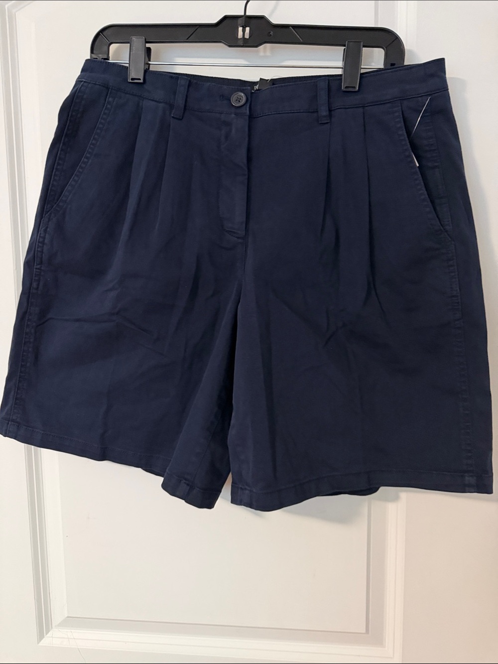 J. Crew Tailored Navy Pleated Bermuda Shorts